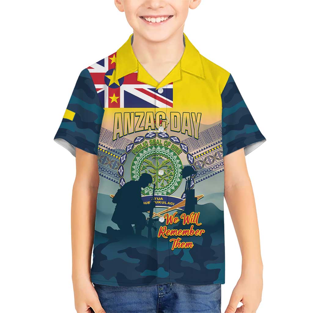 Niue ANZAC Day Hawaiian Shirt We Will Remember Them Camouflage Style LT14 - Polynesian Pride