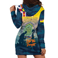Niue ANZAC Day Hoodie Dress We Will Remember Them Camouflage Style LT14 - Polynesian Pride