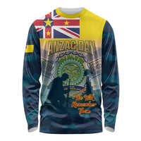 Niue ANZAC Day Long Sleeve Shirt We Will Remember Them Camouflage Style LT14 Unisex Yellow - Polynesian Pride
