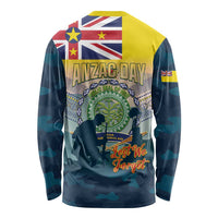 Niue ANZAC Day Long Sleeve Shirt We Will Remember Them Camouflage Style LT14 - Polynesian Pride