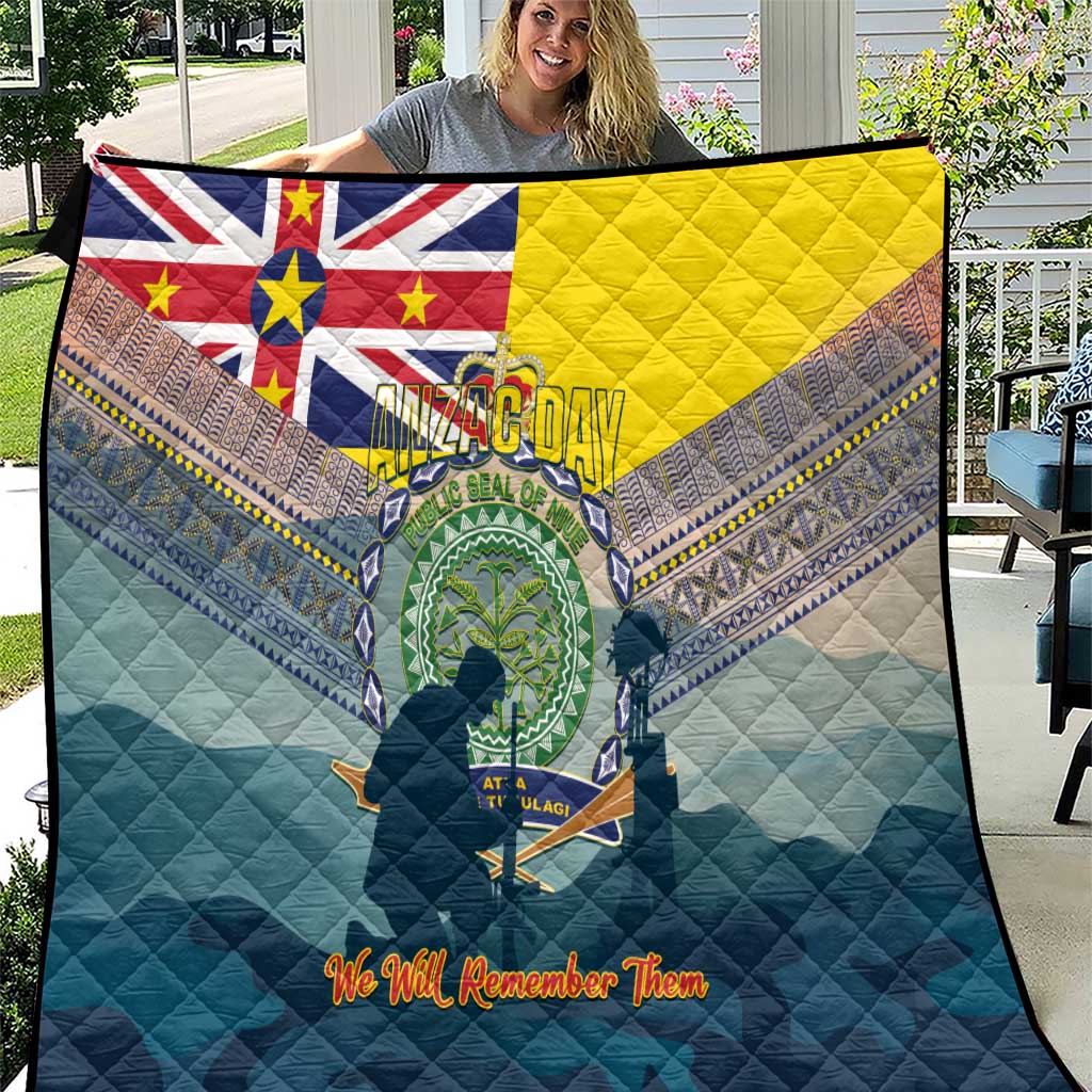Niue ANZAC Day Quilt We Will Remember Them Camouflage Style LT14 Yellow - Polynesian Pride