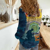 Niue ANZAC Day Women Casual Shirt We Will Remember Them Camouflage Style LT14 - Polynesian Pride