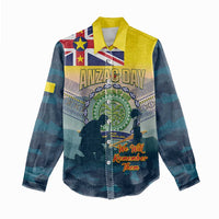 Niue ANZAC Day Women Casual Shirt We Will Remember Them Camouflage Style LT14 - Polynesian Pride