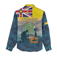 Niue ANZAC Day Women Casual Shirt We Will Remember Them Camouflage Style LT14 - Polynesian Pride
