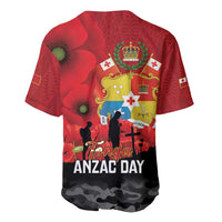 Tonga ANZAC Day Baseball Jersey Ngatu Pattern We Will Remember Them LT14 - Polynesian Pride