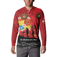 Tonga ANZAC Day Button Sweatshirt Ngatu Pattern We Will Remember Them LT14 - Polynesian Pride