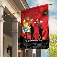 Tonga ANZAC Day Garden Flag Ngatu Pattern We Will Remember Them LT14 House Flag Red - Polynesian Pride