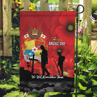 Tonga ANZAC Day Garden Flag Ngatu Pattern We Will Remember Them LT14 Garden Flag Red - Polynesian Pride