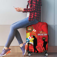 Tonga ANZAC Day Luggage Cover Ngatu Pattern We Will Remember Them LT14 - Polynesian Pride
