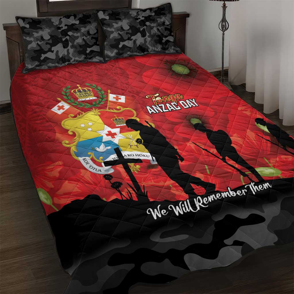 Tonga ANZAC Day Quilt Bed Set Ngatu Pattern We Will Remember Them LT14 Red - Polynesian Pride
