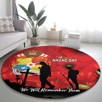 Tonga ANZAC Day Round Carpet Ngatu Pattern We Will Remember Them LT14 - Polynesian Pride