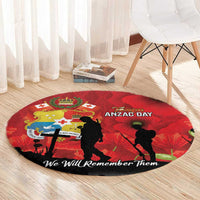Tonga ANZAC Day Round Carpet Ngatu Pattern We Will Remember Them LT14 - Polynesian Pride
