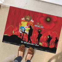 Tonga ANZAC Day Rubber Doormat Ngatu Pattern We Will Remember Them LT14 - Polynesian Pride