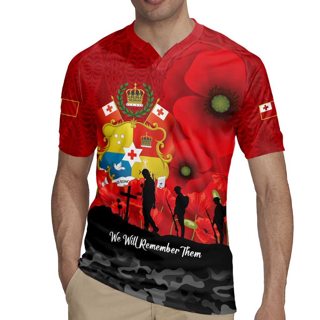 Tonga ANZAC Day Rugby Jersey Ngatu Pattern We Will Remember Them LT14 - Polynesian Pride
