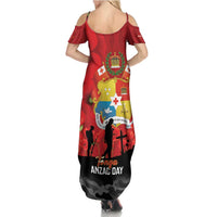 Tonga ANZAC Day Summer Maxi Dress Ngatu Pattern We Will Remember Them LT14 - Polynesian Pride