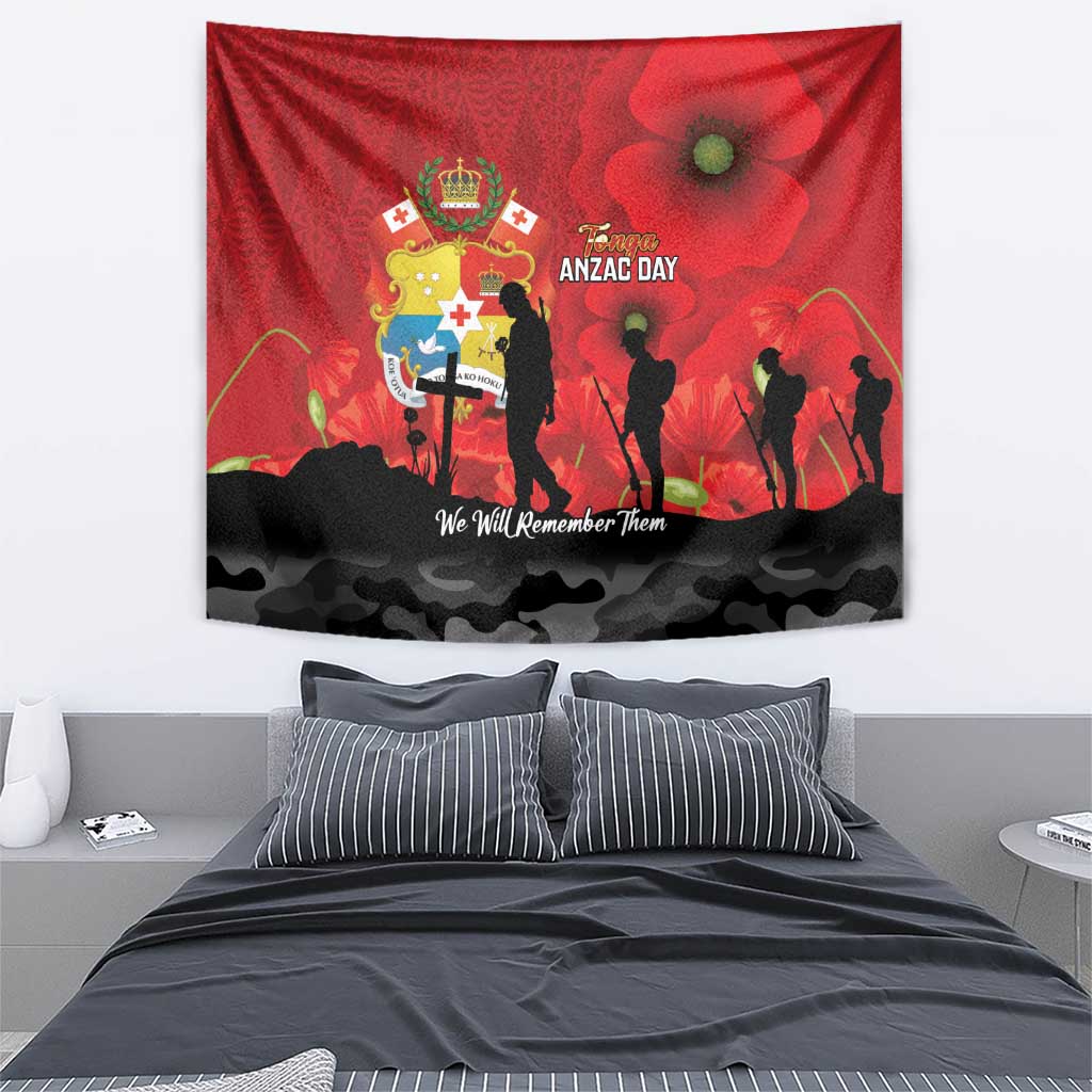 Tonga ANZAC Day Tapestry Ngatu Pattern We Will Remember Them LT14 - Polynesian Pride