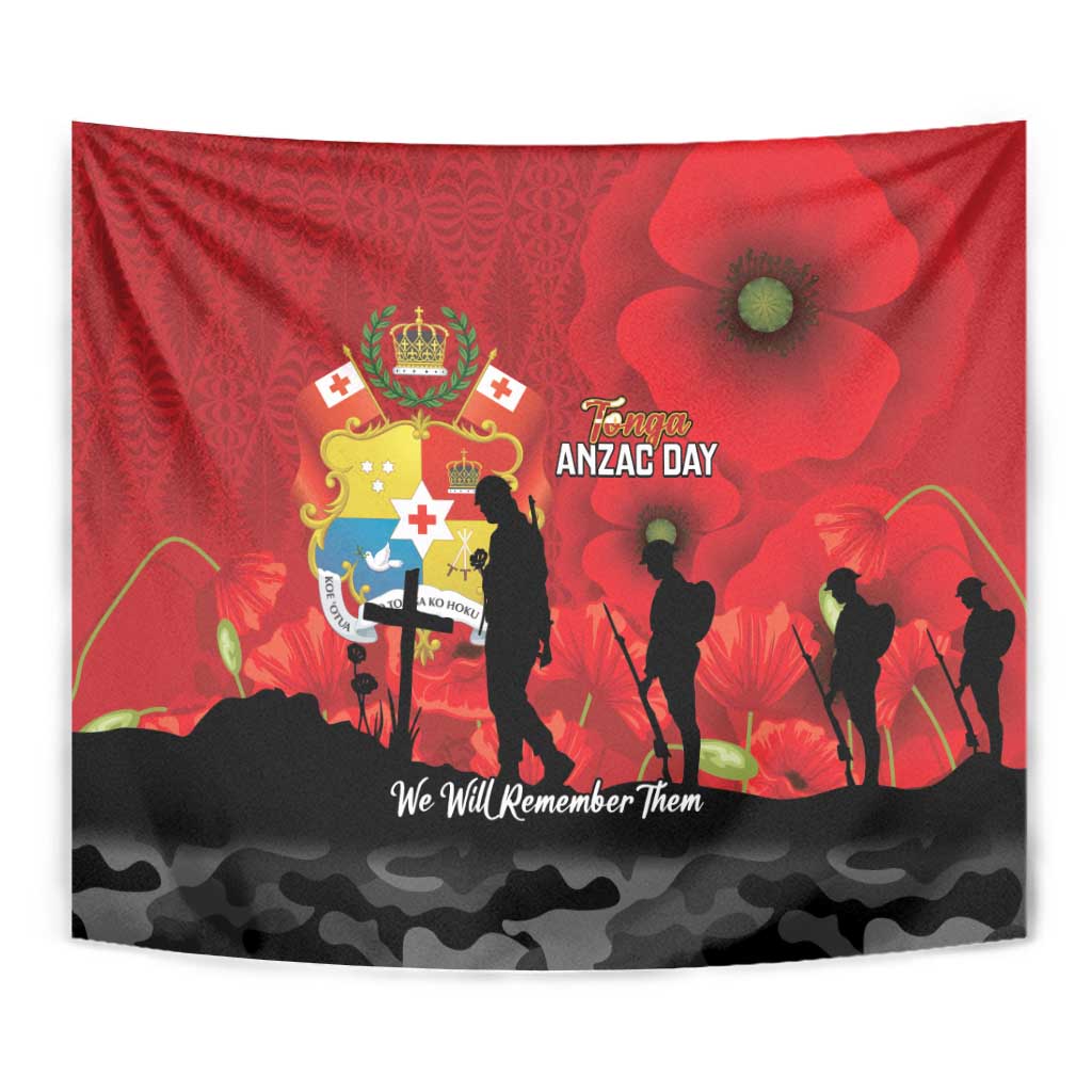 Tonga ANZAC Day Tapestry Ngatu Pattern We Will Remember Them LT14 - Polynesian Pride