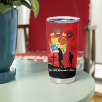 Tonga ANZAC Day Tumbler Cup Ngatu Pattern We Will Remember Them LT14 - Polynesian Pride