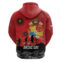 Tonga ANZAC Day Zip Hoodie Ngatu Pattern We Will Remember Them LT14 - Polynesian Pride