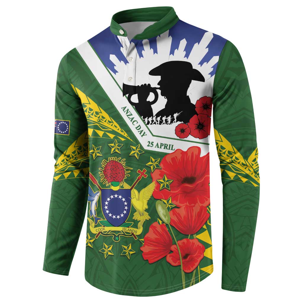 Cook Islands ANZAC Day Button Sweatshirt Last Post Lest We Forget LT14 - Polynesian Pride
