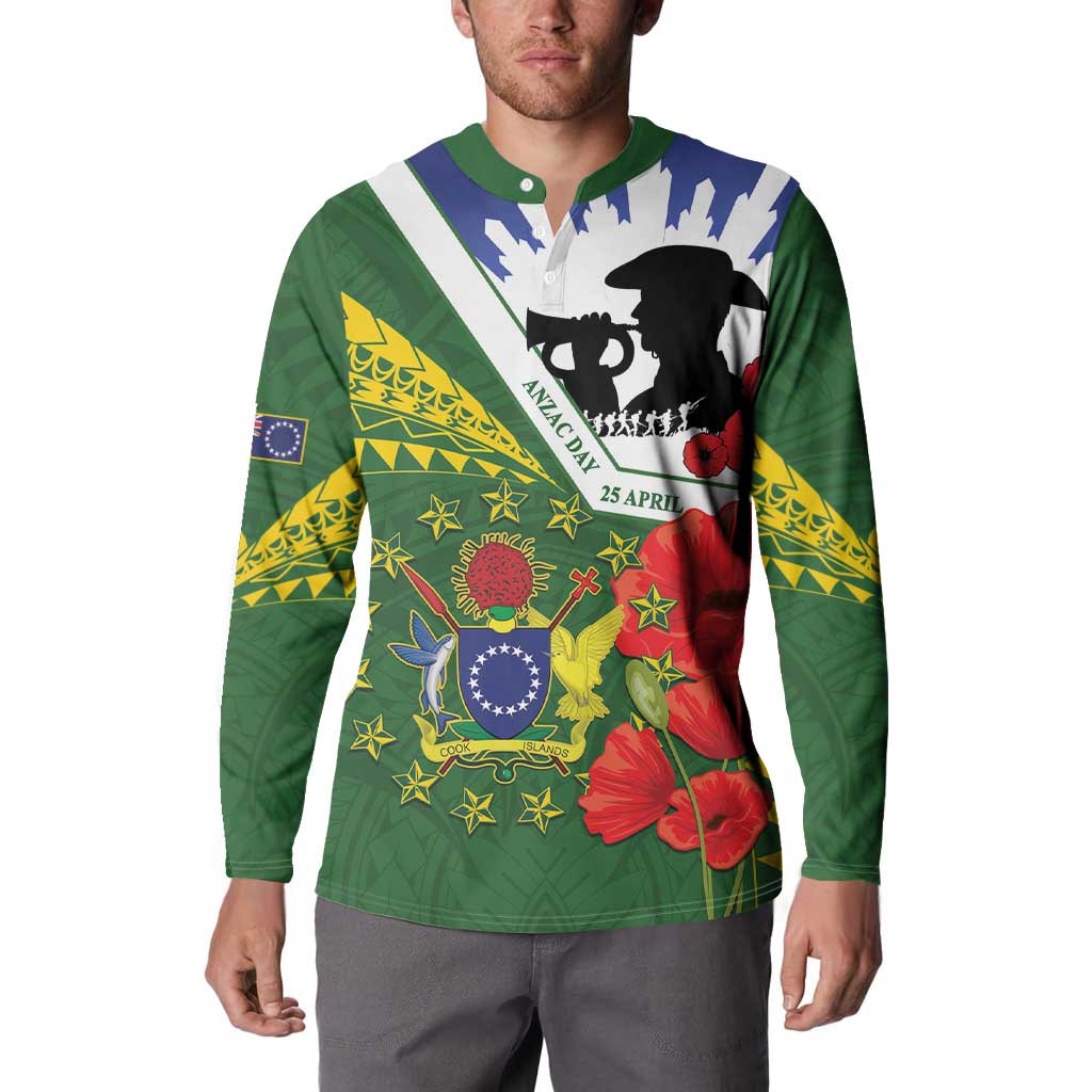 Cook Islands ANZAC Day Button Sweatshirt Last Post Lest We Forget LT14 - Polynesian Pride
