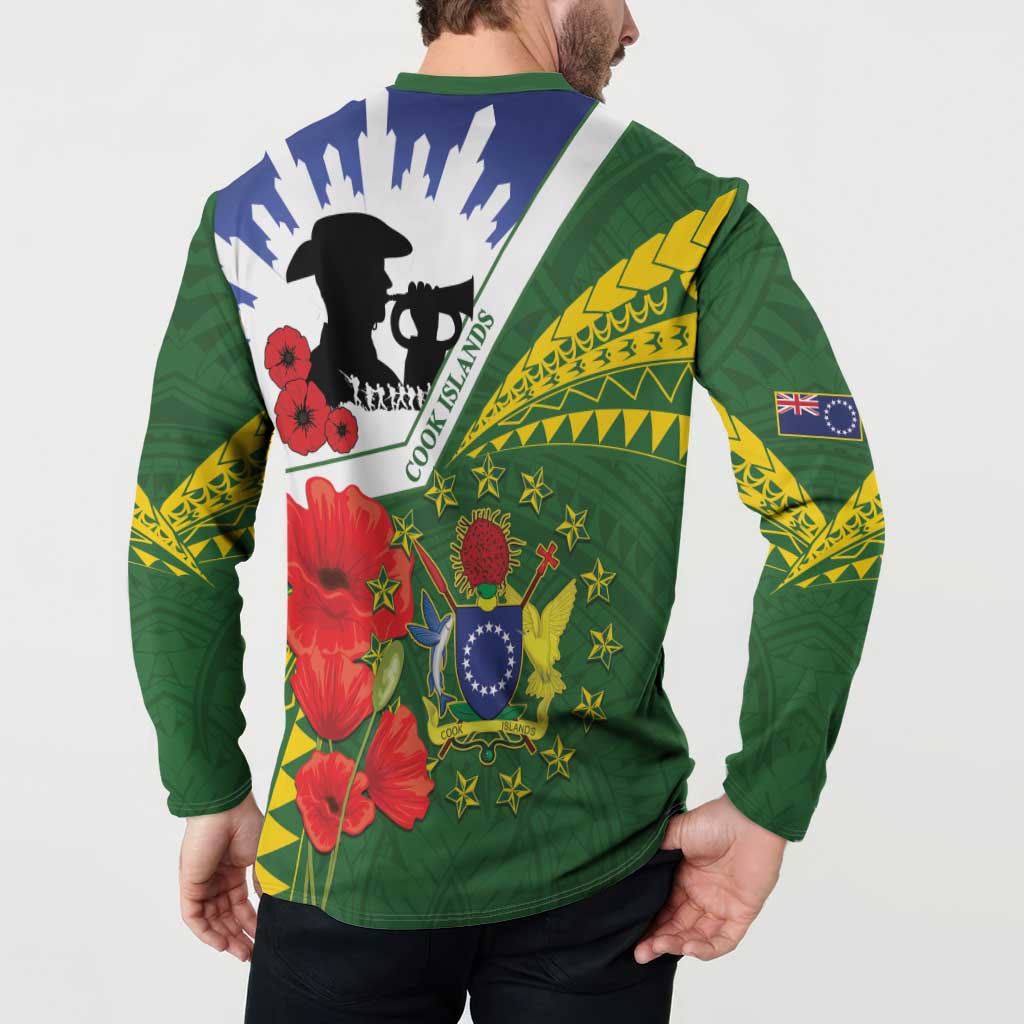 Cook Islands ANZAC Day Button Sweatshirt Last Post Lest We Forget LT14 - Polynesian Pride
