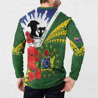 Cook Islands ANZAC Day Button Sweatshirt Last Post Lest We Forget LT14 - Polynesian Pride