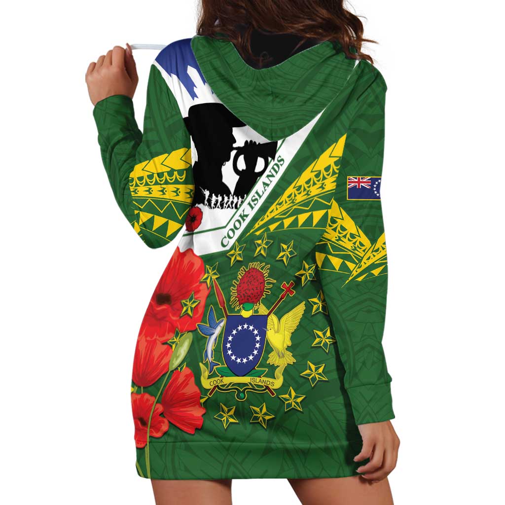 Cook Islands ANZAC Day Hoodie Dress Last Post Lest We Forget LT14 - Polynesian Pride