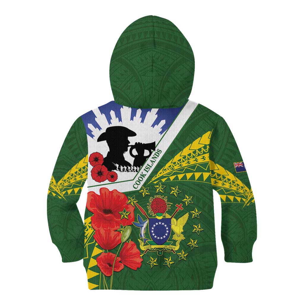 Cook Islands ANZAC Day Kid Hoodie Last Post Lest We Forget LT14 - Polynesian Pride