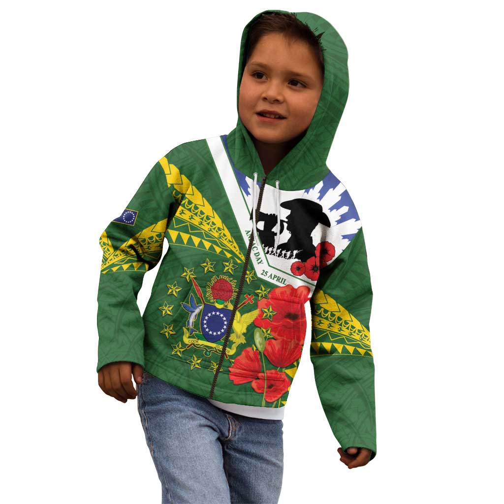 Cook Islands ANZAC Day Kid Hoodie Last Post Lest We Forget LT14 - Polynesian Pride