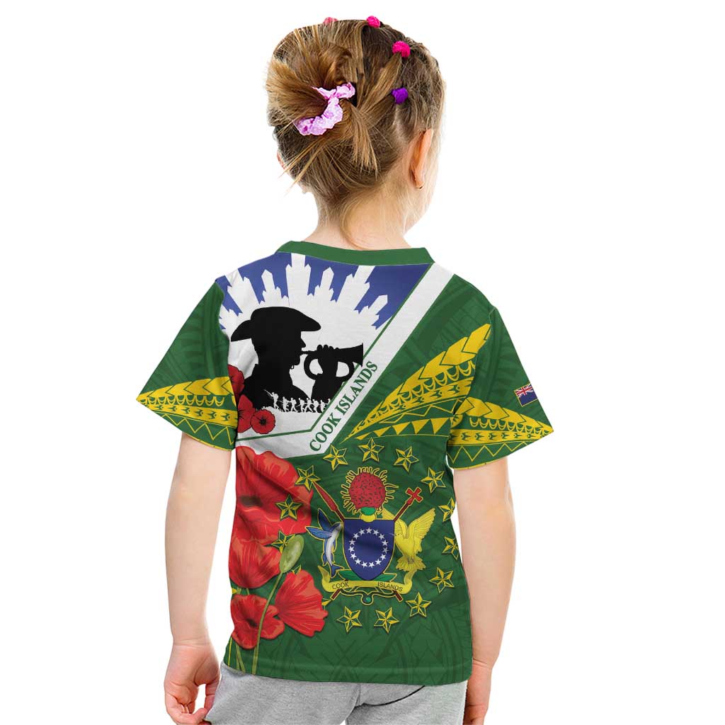 Cook Islands ANZAC Day Kid T Shirt Last Post Lest We Forget LT14 - Polynesian Pride