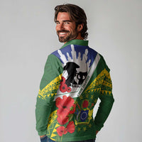 Cook Islands ANZAC Day Long Sleeve Polo Shirt Last Post Lest We Forget LT14 - Polynesian Pride