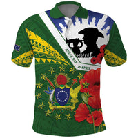 Cook Islands ANZAC Day Polo Shirt Last Post Lest We Forget LT14 Green - Polynesian Pride