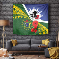 Cook Islands ANZAC Day Tapestry Last Post Lest We Forget LT14 Green - Polynesian Pride