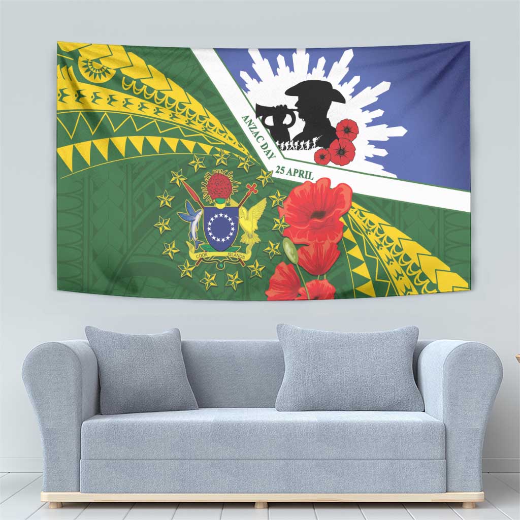 Cook Islands ANZAC Day Tapestry Last Post Lest We Forget LT14 - Polynesian Pride