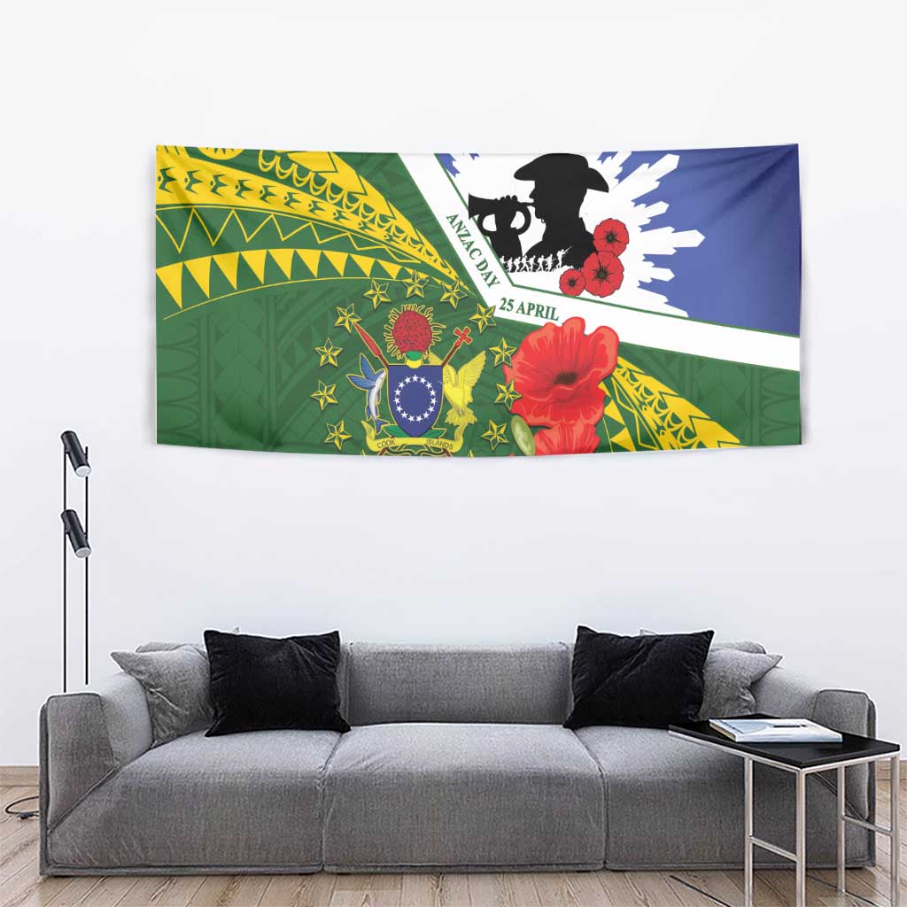 Cook Islands ANZAC Day Tapestry Last Post Lest We Forget LT14 - Polynesian Pride