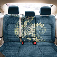 Cyan Polynesia Hammerhead Shark Tattoo With Plumeria Lei Back Car Seat Cover LT14 - Polynesian Pride