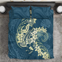 Cyan Polynesia Hammerhead Shark Tattoo With Plumeria Lei Bedding Set LT14 Cyan - Polynesian Pride