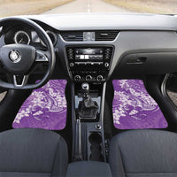 Purple Polynesia Hammerhead Shark Tattoo With Plumeria Lei Car Mats LT14 Set 2pcs - Front Purple - Polynesian Pride