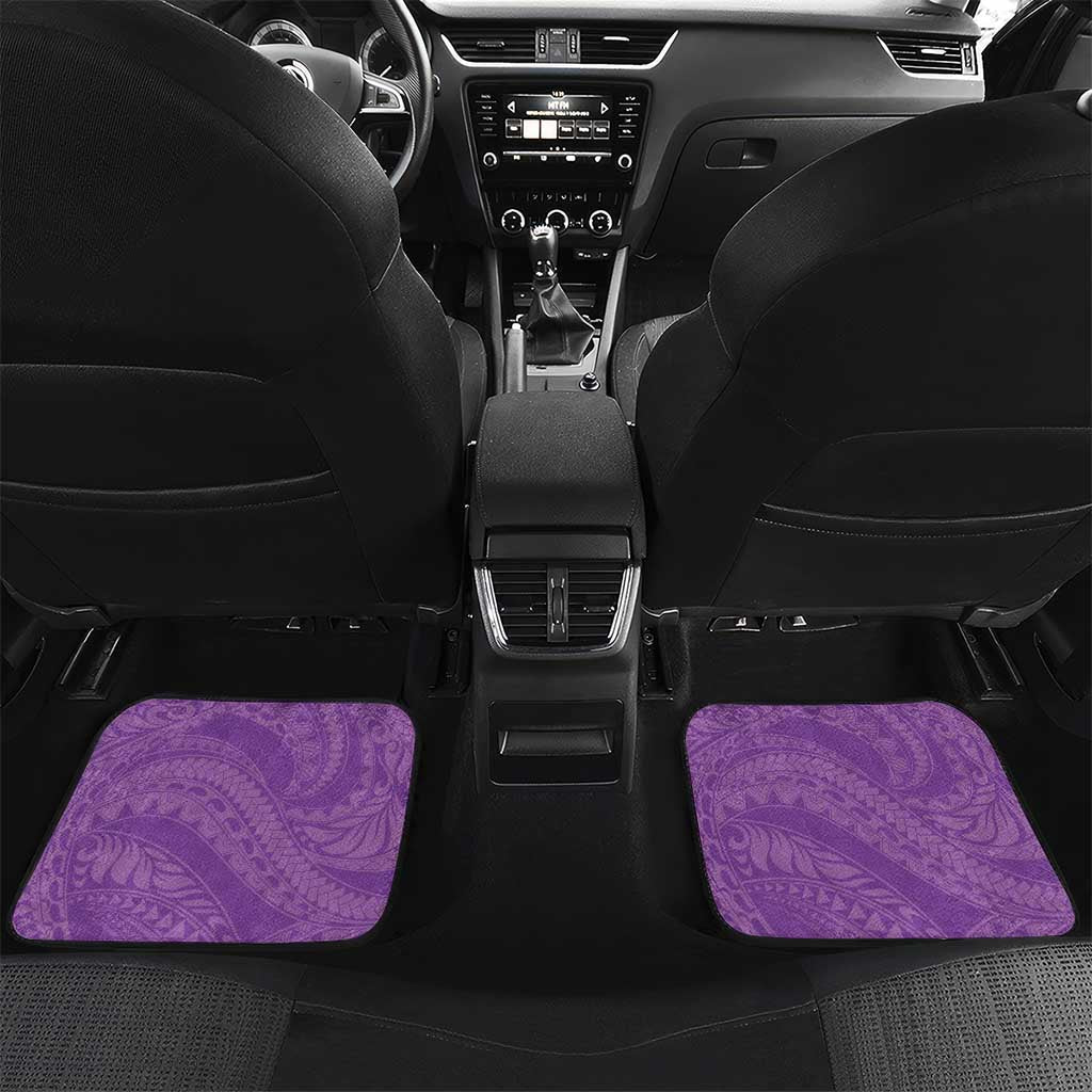 Purple Polynesia Hammerhead Shark Tattoo With Plumeria Lei Car Mats LT14 Set 2pcs - Back Purple - Polynesian Pride