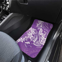 Purple Polynesia Hammerhead Shark Tattoo With Plumeria Lei Car Mats LT14 - Polynesian Pride