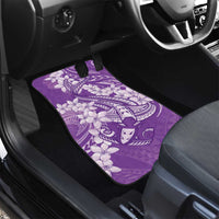 Purple Polynesia Hammerhead Shark Tattoo With Plumeria Lei Car Mats LT14 - Polynesian Pride