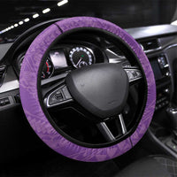 Purple Polynesia Hammerhead Shark Tattoo With Plumeria Lei Steering Wheel Cover LT14 Universal Fit Purple - Polynesian Pride