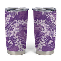 Purple Polynesia Hammerhead Shark Tattoo With Plumeria Lei Tumbler Cup LT14 Purple - Polynesian Pride