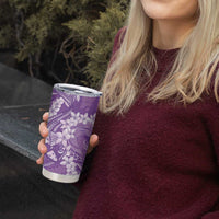 Purple Polynesia Hammerhead Shark Tattoo With Plumeria Lei Tumbler Cup LT14 - Polynesian Pride