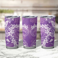 Purple Polynesia Hammerhead Shark Tattoo With Plumeria Lei Tumbler Cup LT14 - Polynesian Pride