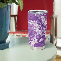 Purple Polynesia Hammerhead Shark Tattoo With Plumeria Lei Tumbler Cup LT14 - Polynesian Pride