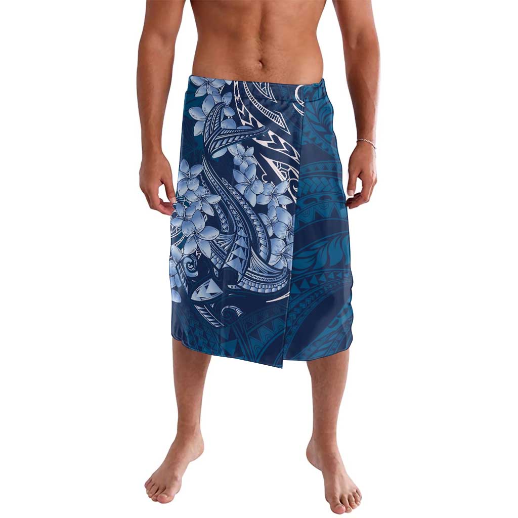Navy Blue Polynesia Hammerhead Shark Tattoo With Plumeria Lei Lavalava LT14 Navy Blue - Polynesian Pride
