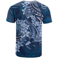 Navy Blue Polynesia Hammerhead Shark Tattoo With Plumeria Lei T Shirt LT14 - Polynesian Pride