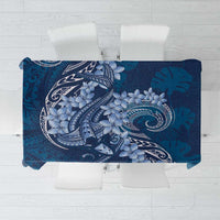 Navy Blue Polynesia Hammerhead Shark Tattoo With Plumeria Lei Tablecloth LT14 Navy Blue - Polynesian Pride